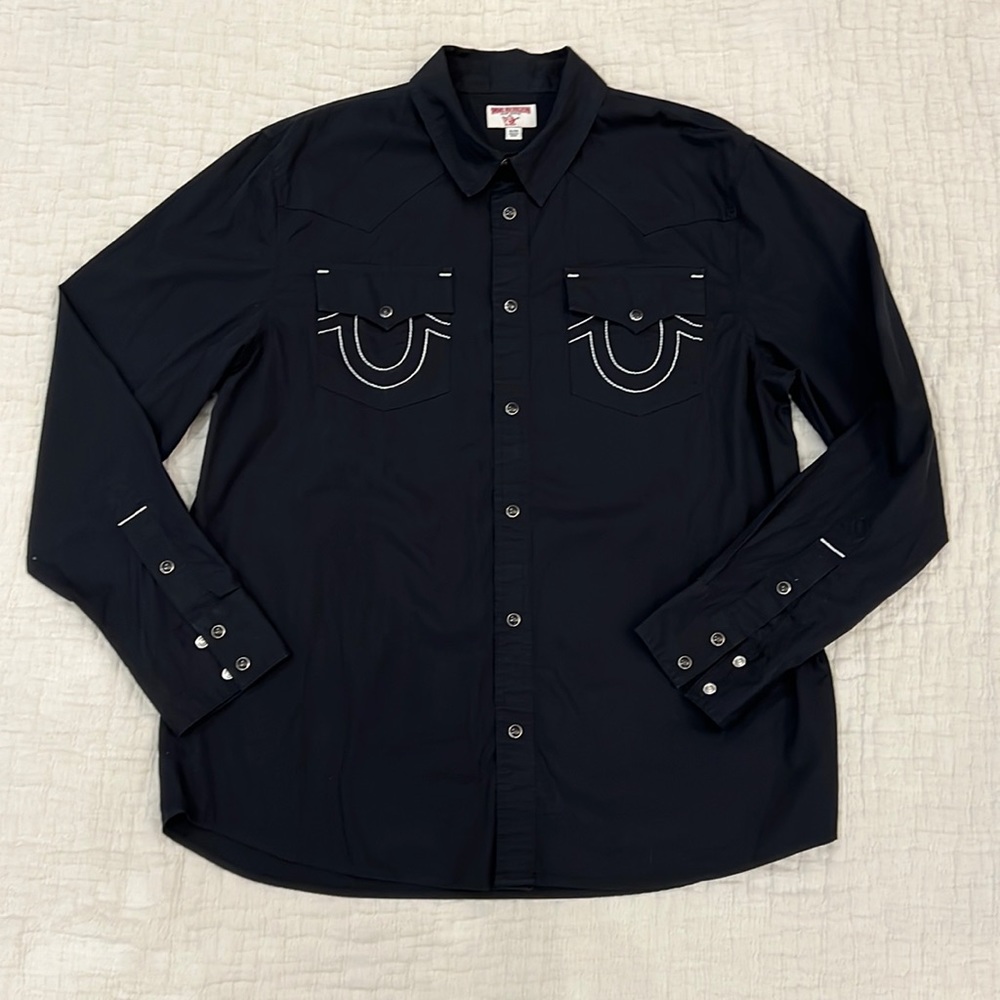 True Religion men long sleeve button down Shirt